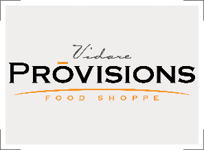 Logo and label designs for Vidare Provision Food Shoppe.